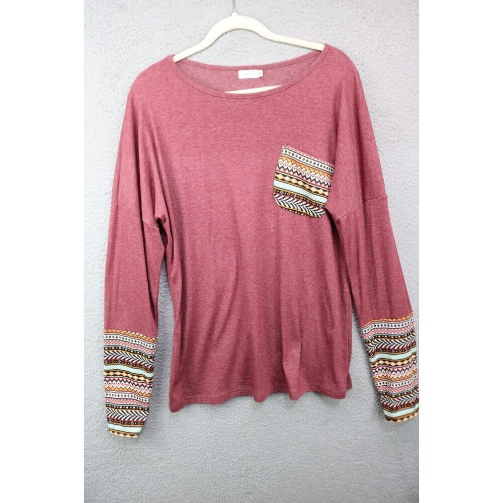 POGTMM Long Sleeve Southwestern Tunic-Size XL-Cowgirl-Soft-Thumbhole